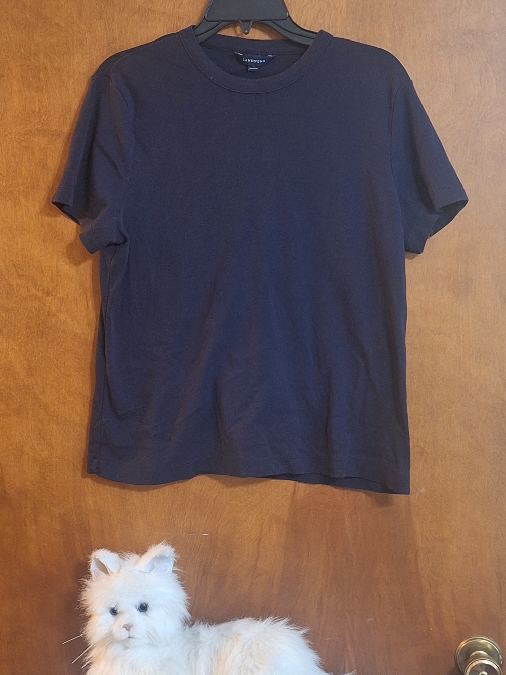 Lands' End Navy Short-Sleeve Crewneck Tee